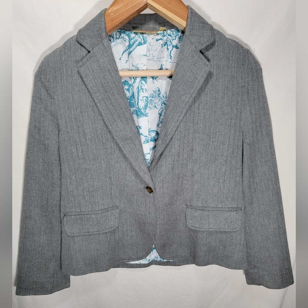 Princess Vera Wang Size Large Gray Herringbone School Boy Blazer Jacket XL